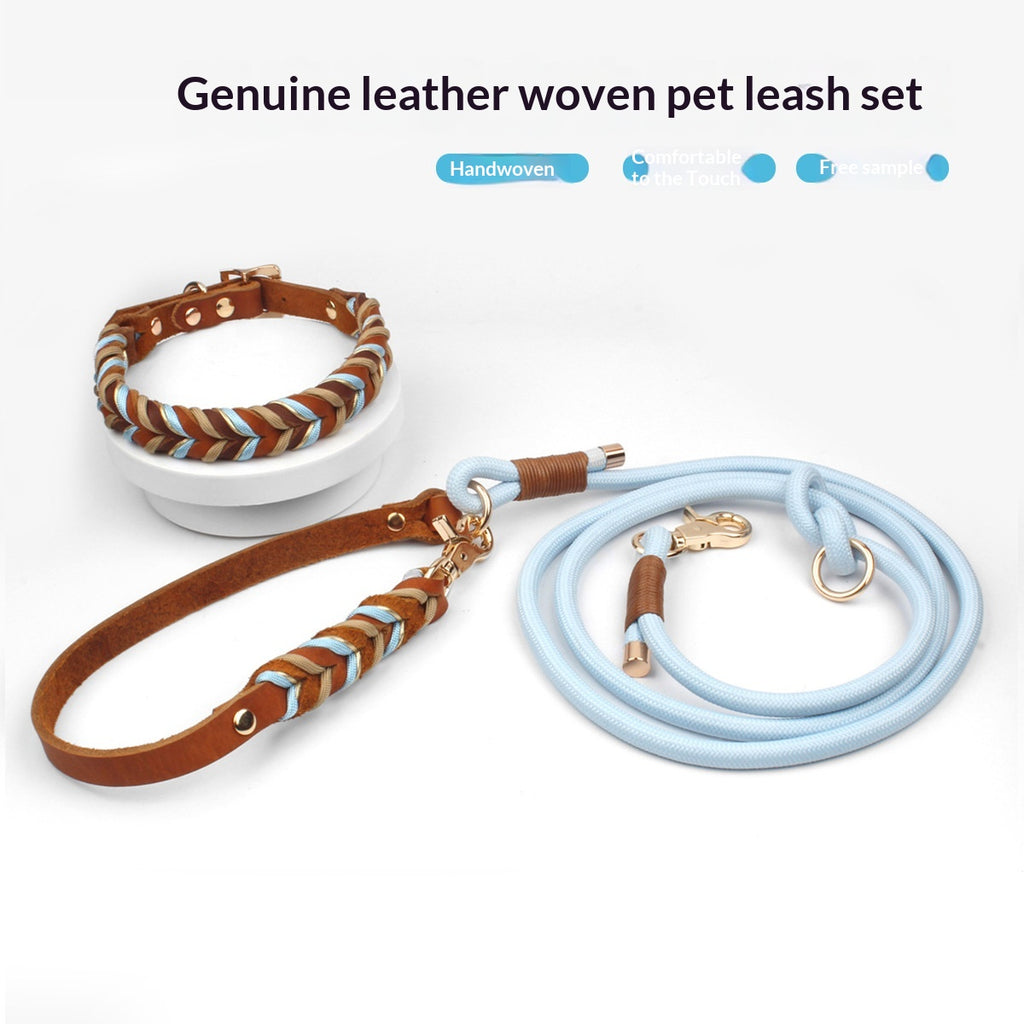 Chouchoute Élan – Full-Grain Leather Dog Collar & Leash