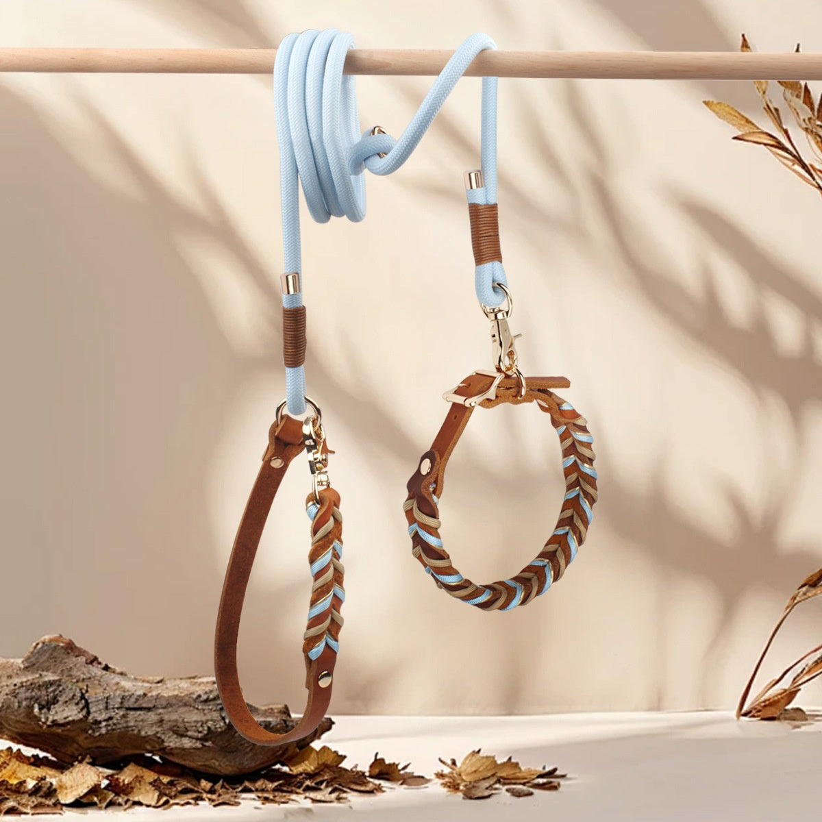 Chouchoute Élan – Full-Grain Leather Dog Collar & Leash