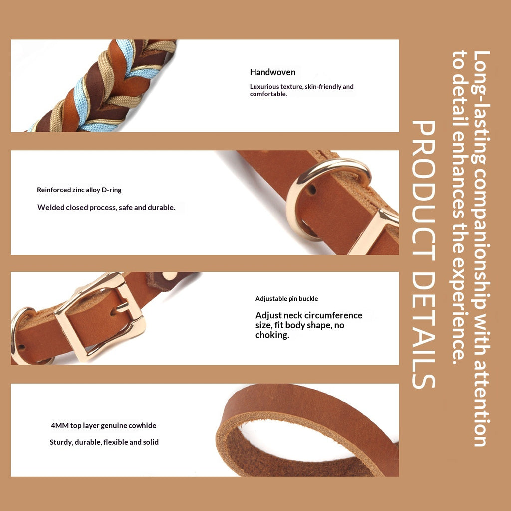 Chouchoute Élan – Full-Grain Leather Dog Collar & Leash